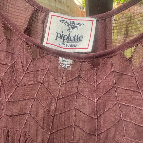 Piplette Beautiful sheer brown detailed maxi dress large - Picture 5 of 9